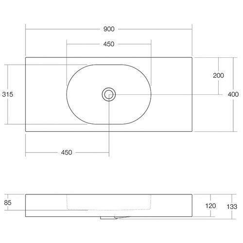 Arki-900mm-Matte-White-Rectangular-Solid-Surface-Basin