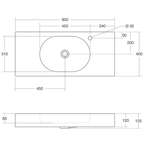 Arki-900mm-Matte-White-Rectangular-Solid-Surface-Basin