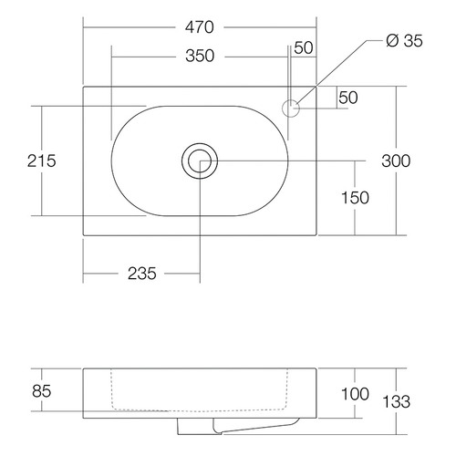 Arki-470mm-Matte-White-Basin