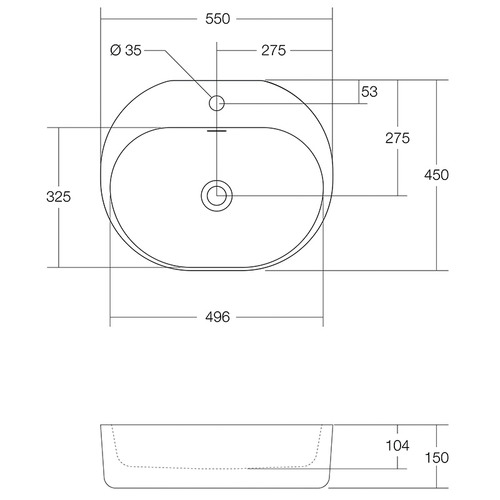 Lilli-550mm-Matte-White-Solid-Surface-Basin