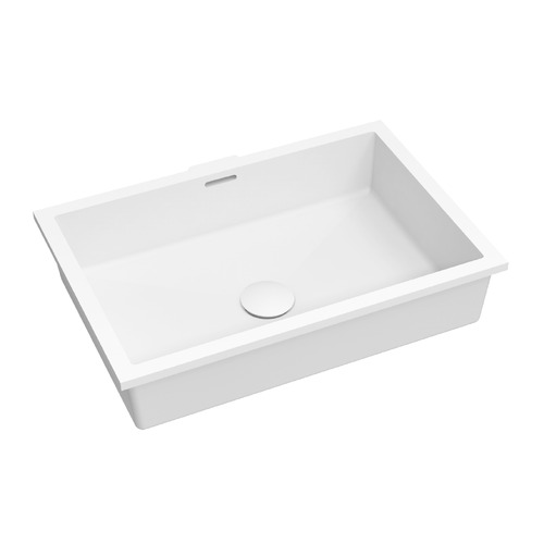 Sub 493mm Matte White Rectangle Solid Surface Undermount Basin