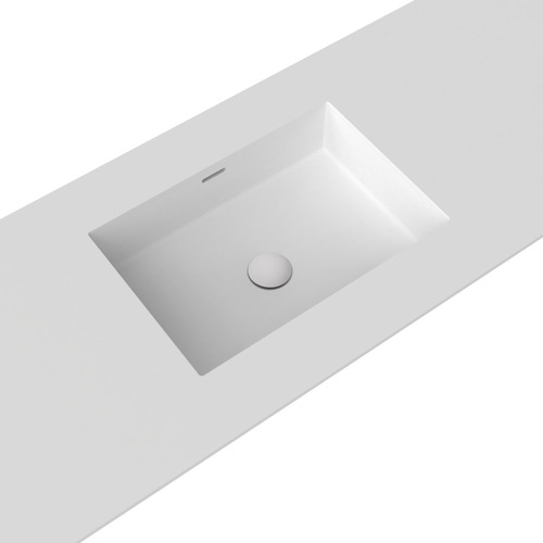 Sub 493mm Matte White Rectangle Solid Surface Undermount Basin