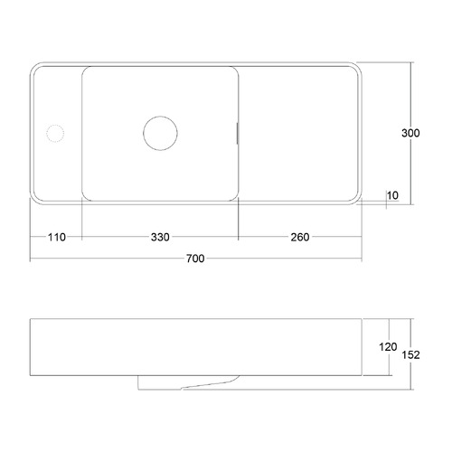 Mod 700mm Wall Hung Basin