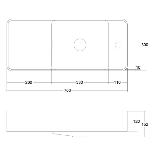 Mod 700mm Wall Hung Basin