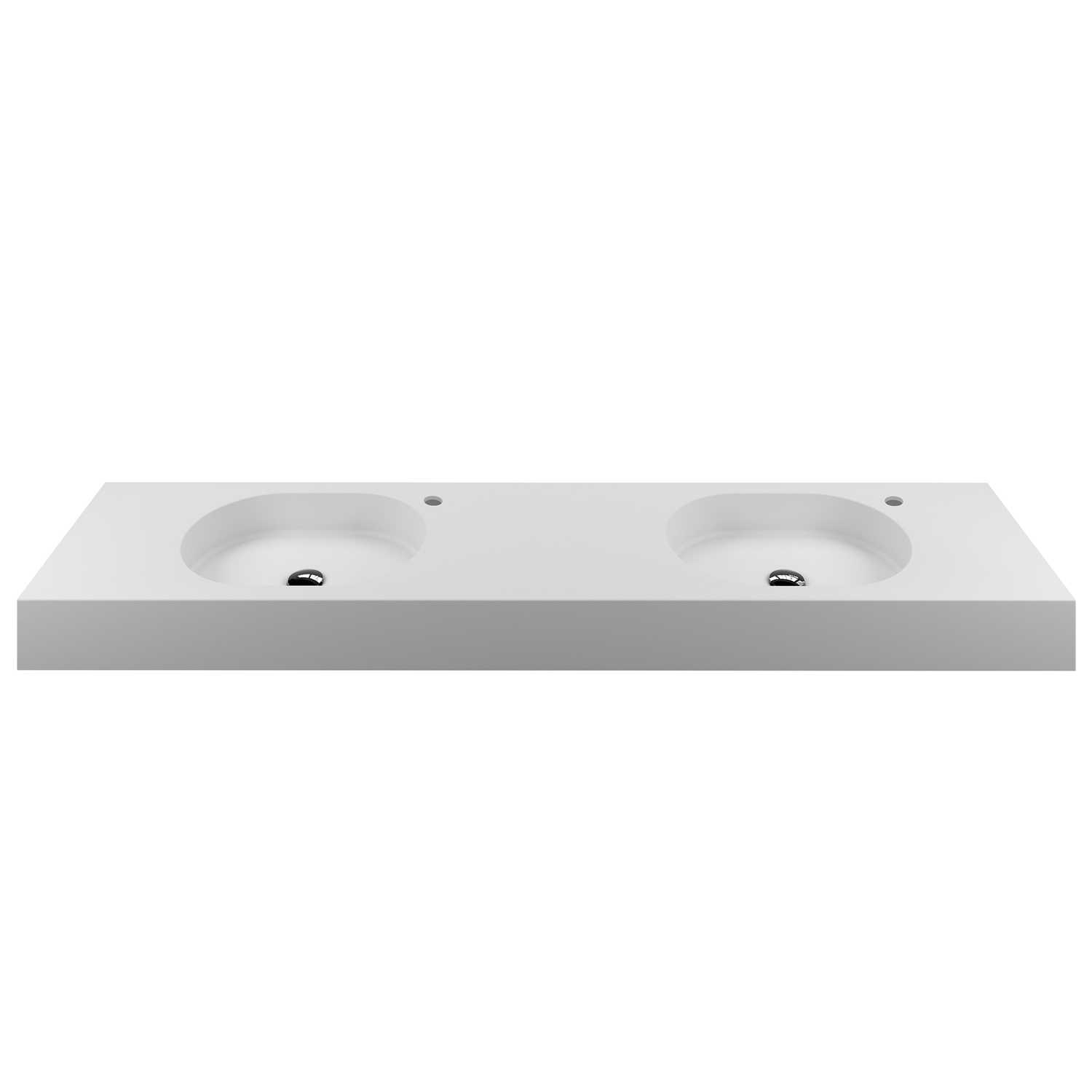 Arki 1800mm Matte White Wall Hung Double Basin with Overflow