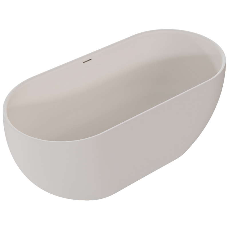 Benna Oval Solid Surface Freestanding Bath with Overflow