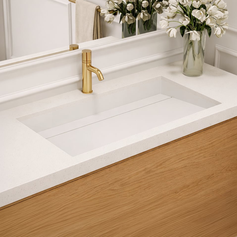 Elba 860mm Matte White Washplane