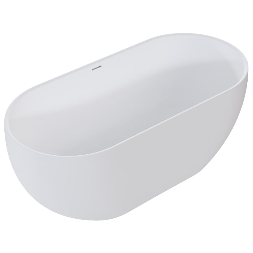 Benna Oval Solid Surface Freestanding Bath with Overflow