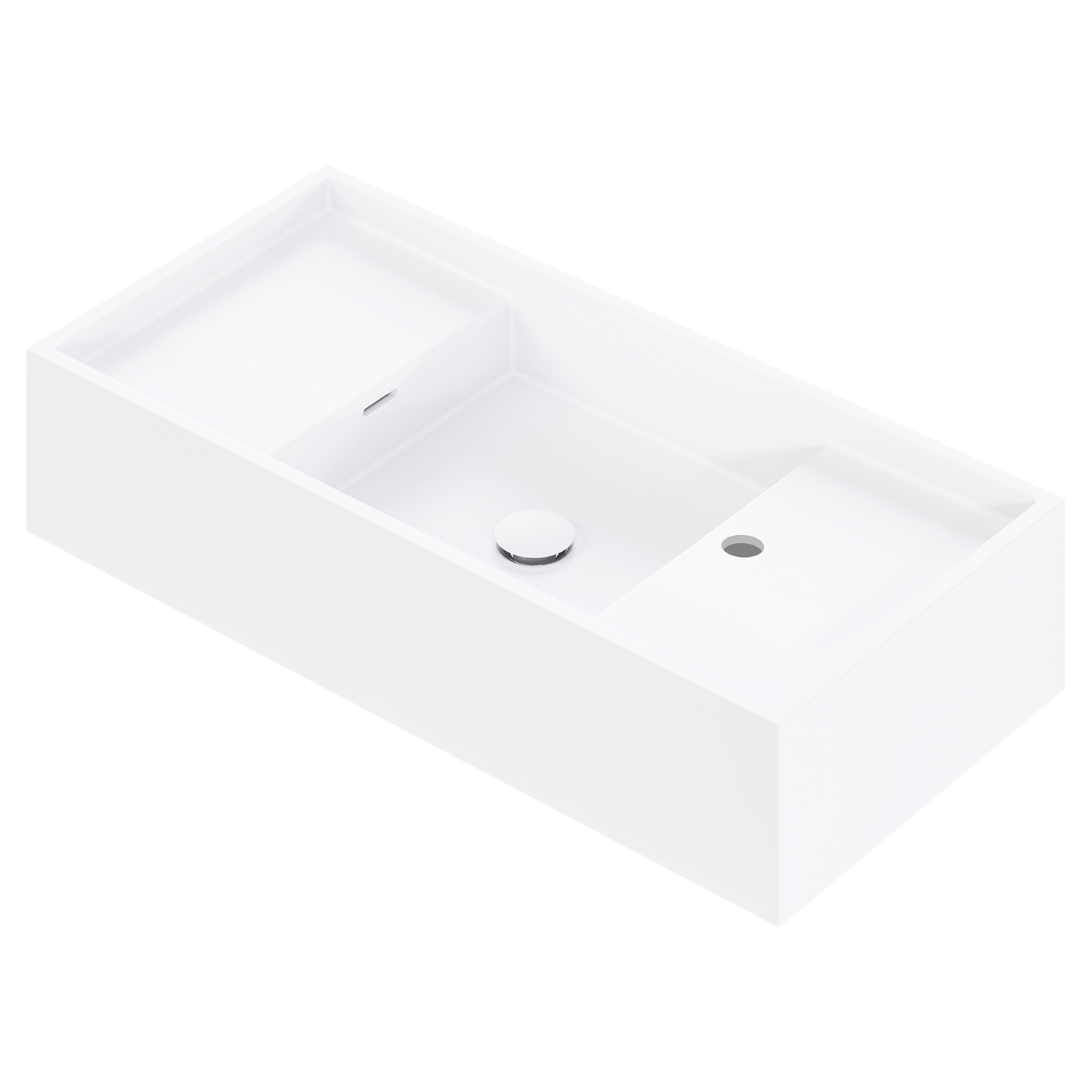 Cdesign 900mm Matte White Wall Hung Basin with Overflow