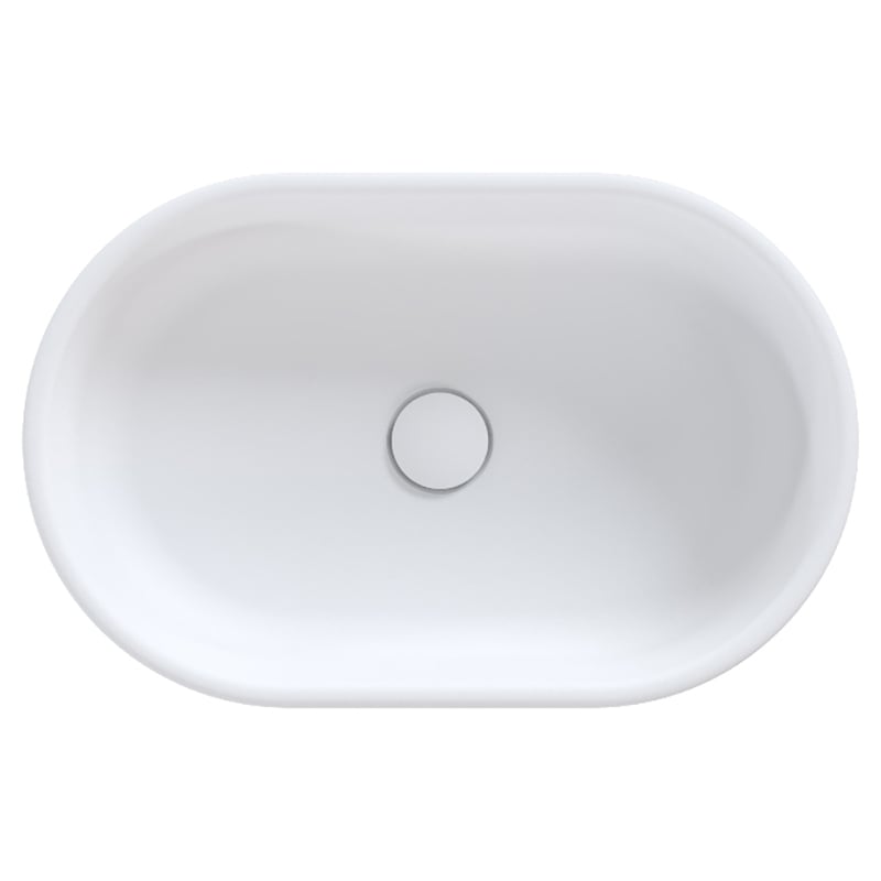 Kanso 500mm Matte White Oval Above Counter Basin