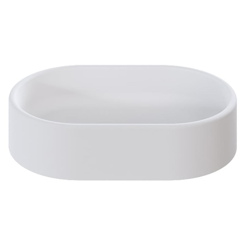 Kanso 500mm Matte White Oval Above Counter Basin
