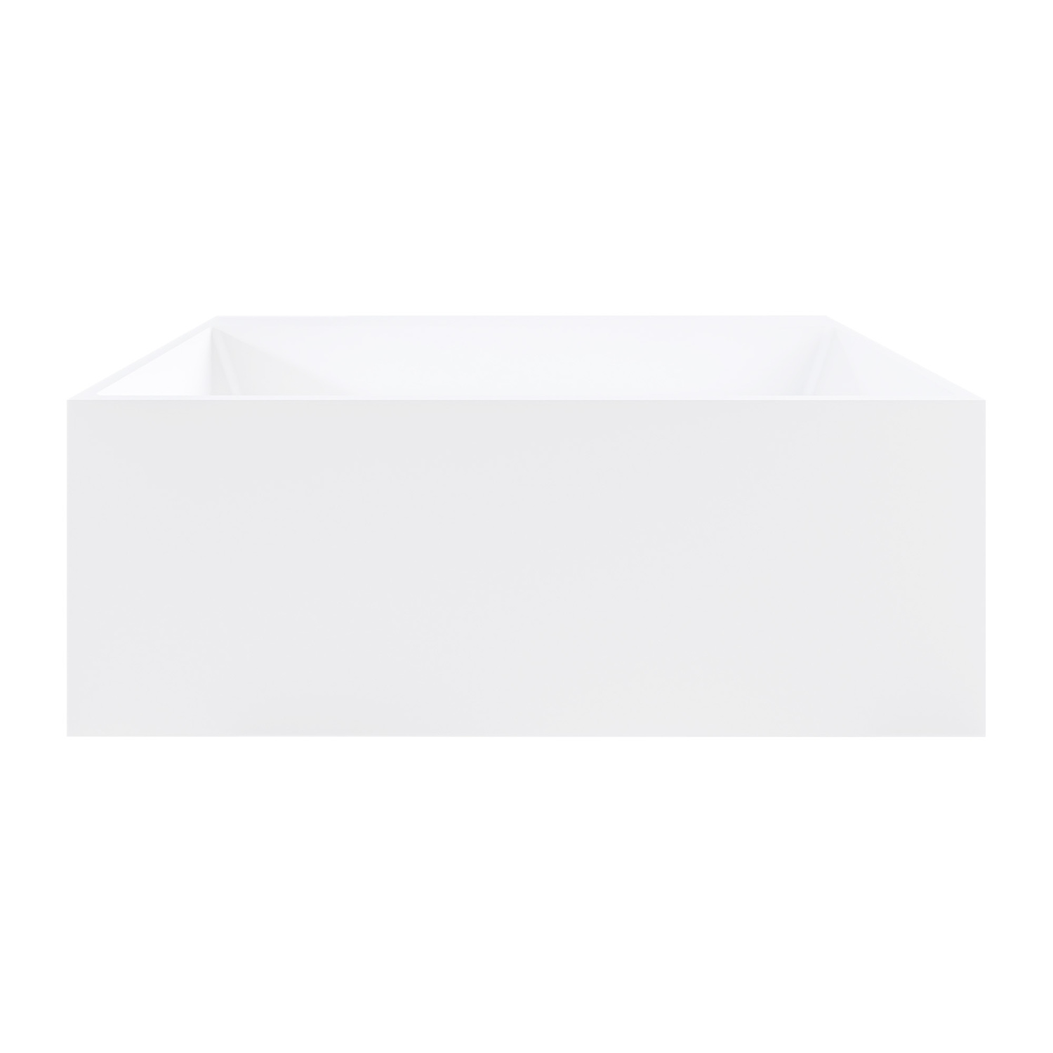 Cdesign Matte White Solid Surface Freestanding Bath with Overflow