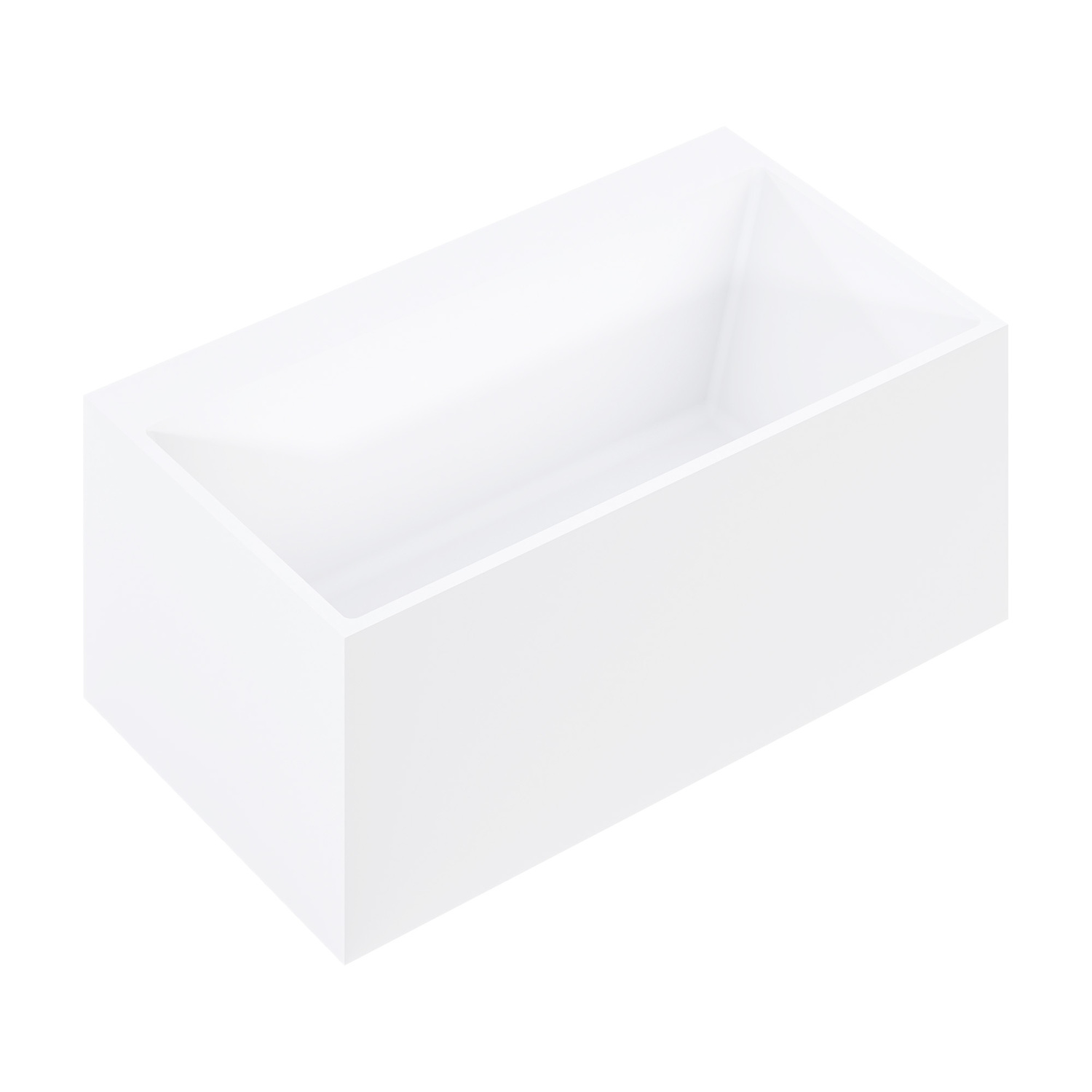 Cdesign Matte White Solid Surface Freestanding Bath with Overflow
