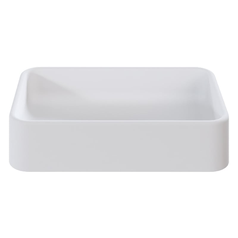 Kanso 500mm Matte White Rectangular Above Counter Basin