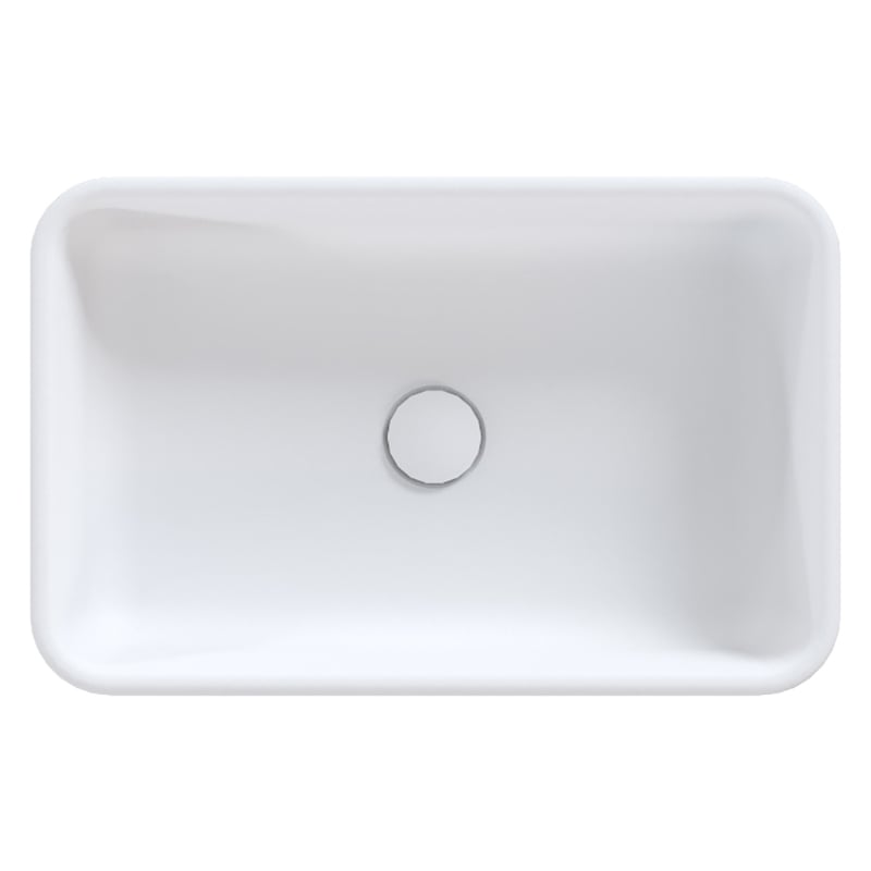 Kanso 500mm Matte White Rectangular Above Counter Basin