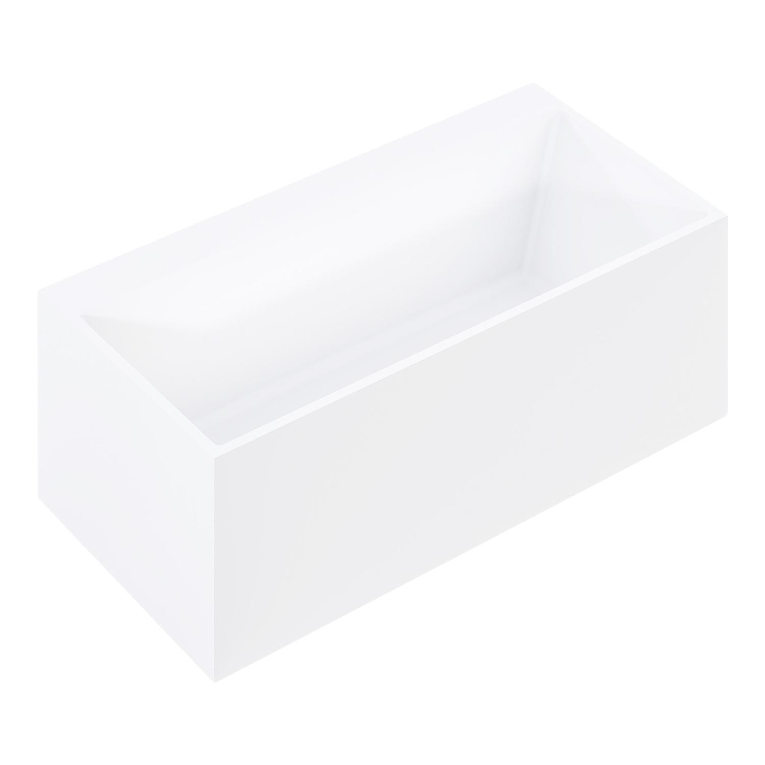 Cdesign Matte White Solid Surface Freestanding Bath with Overflow