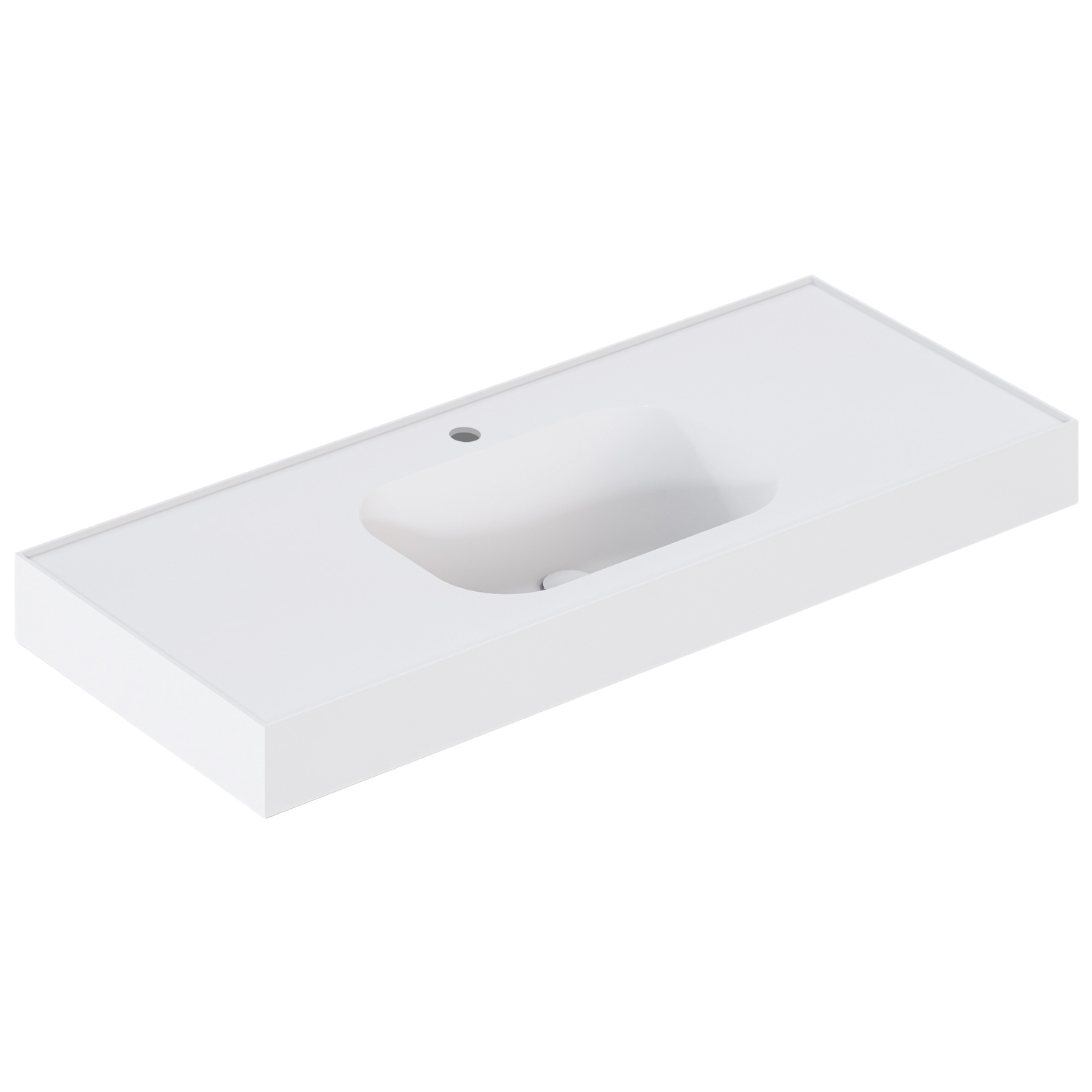 Mia 1200mm Matte White Wall Hung Basin with Overflow
