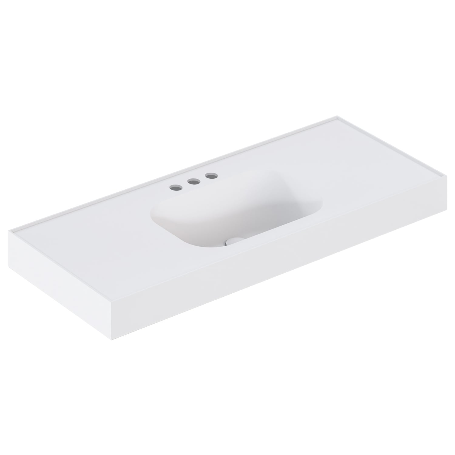 Mia 1200mm Matte White Wall Hung Basin with Overflow