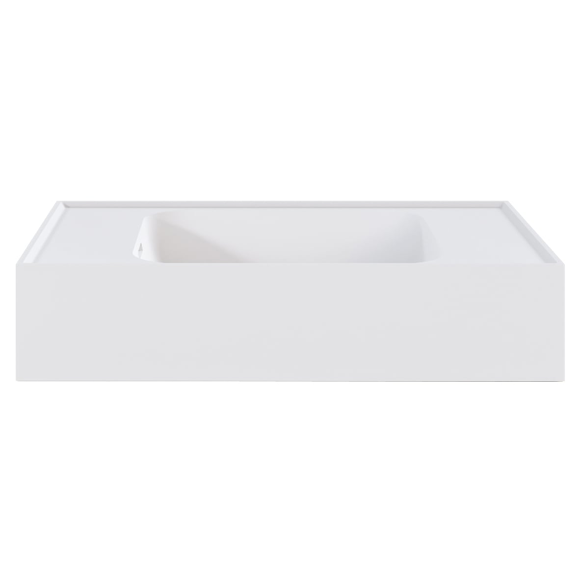 Mia 470mm Matte White Wall Hung Basin with Overflow