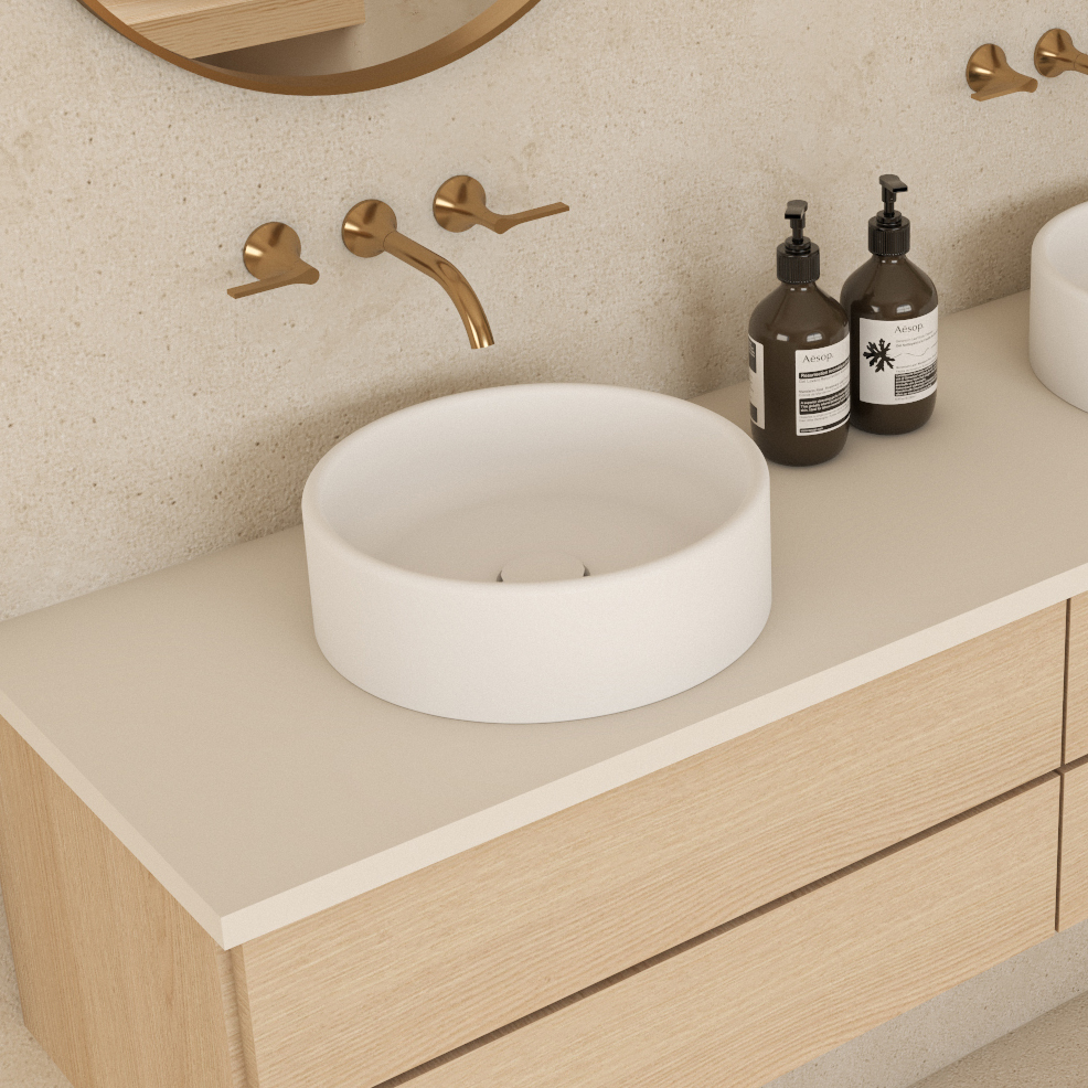 Kanso 350mm Matte White Round Above Counter Basin