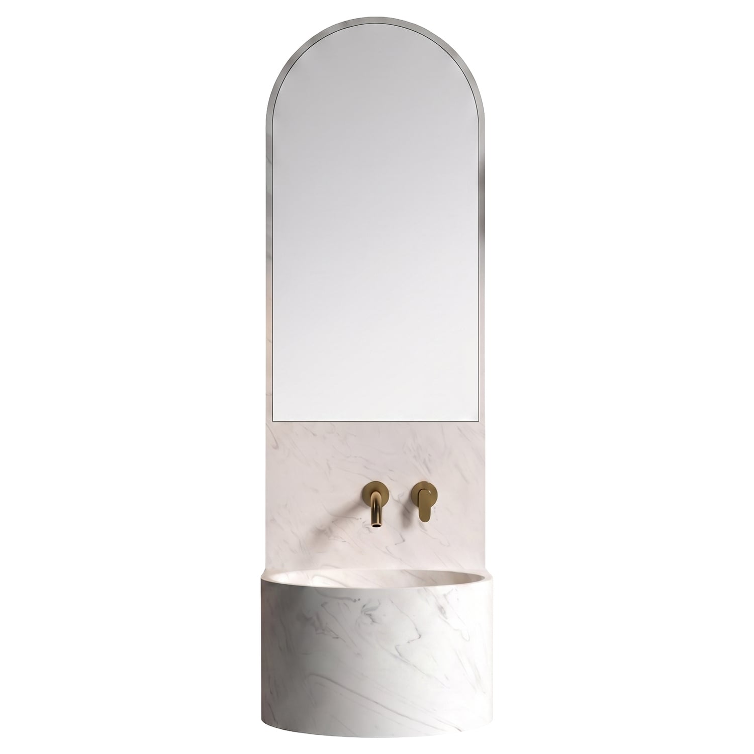 Marrakech 450mm Wall Hung Basin with Integrated Splashback & Mirror