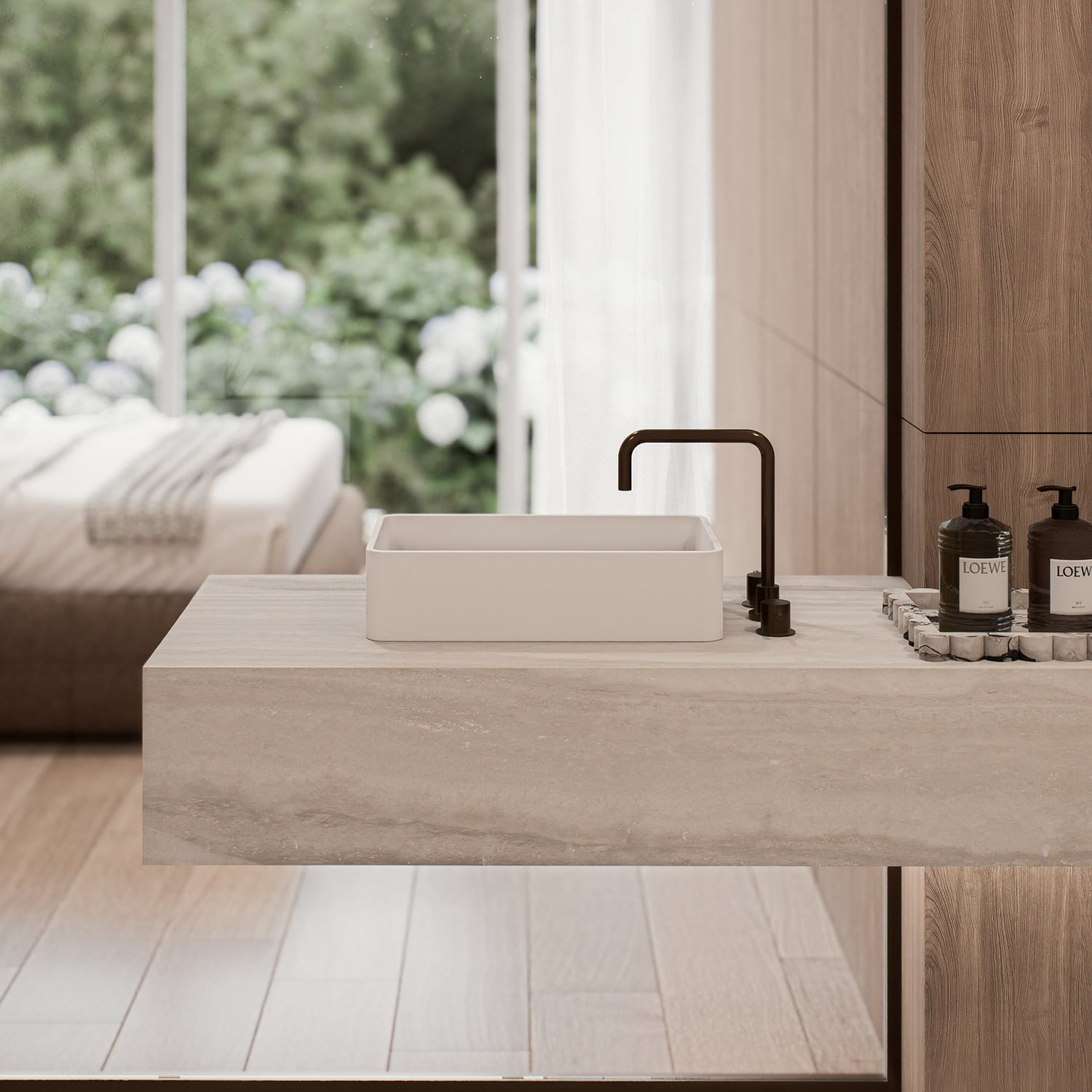MOD 480mm Matte White Above Counter Basin