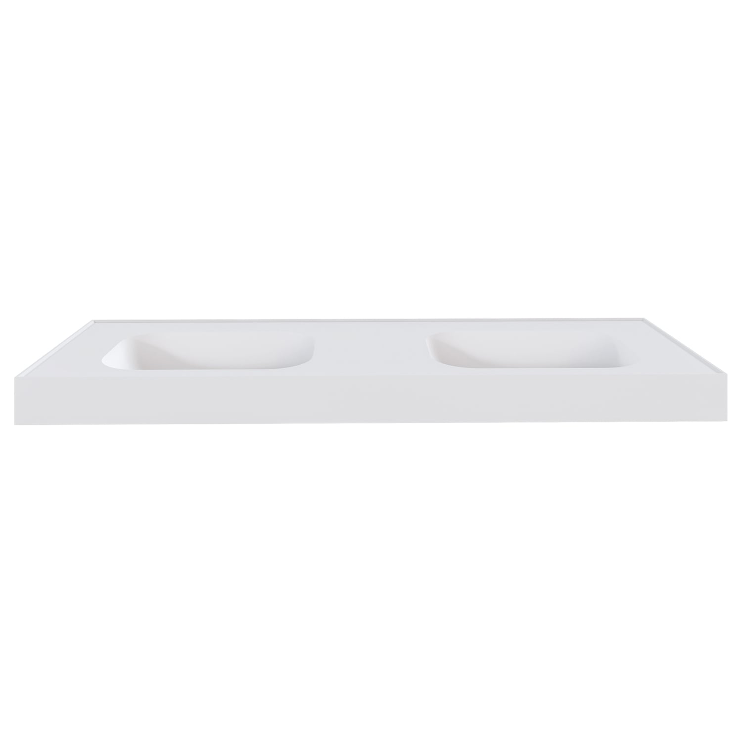 Mia 1500mm Matte White Wall Hung Double Basin with Overflow
