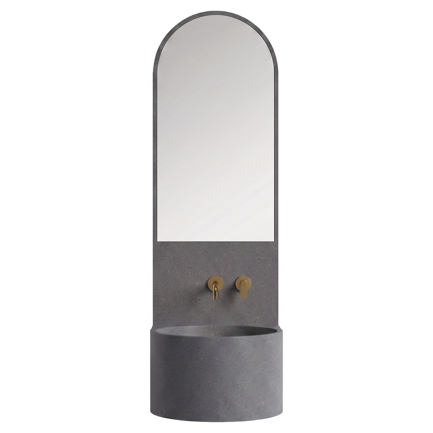Marrakech 450mm Wall Hung Basin with Integrated Splashback & Mirror