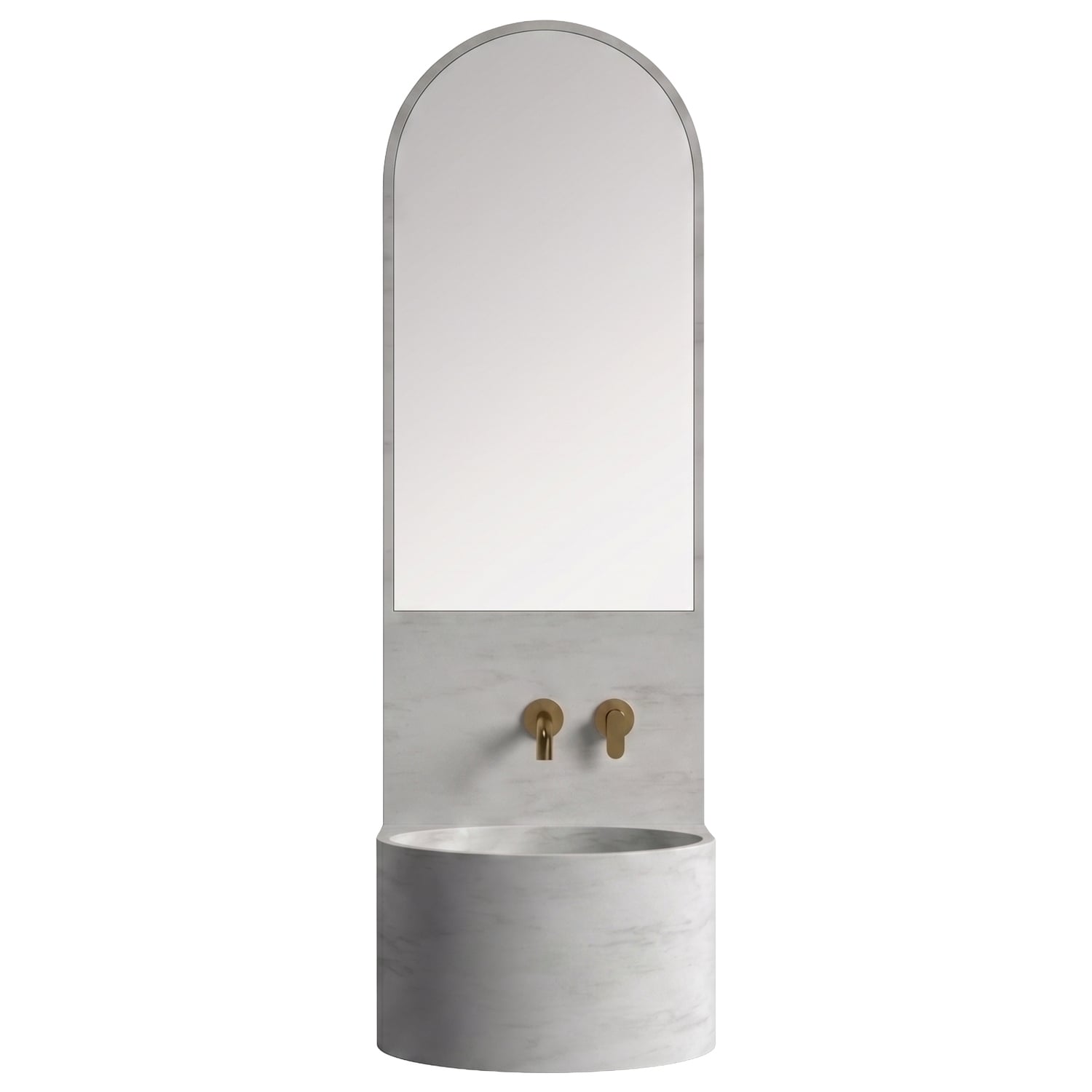 Marrakech 450mm Wall Hung Basin with Integrated Splashback & Mirror