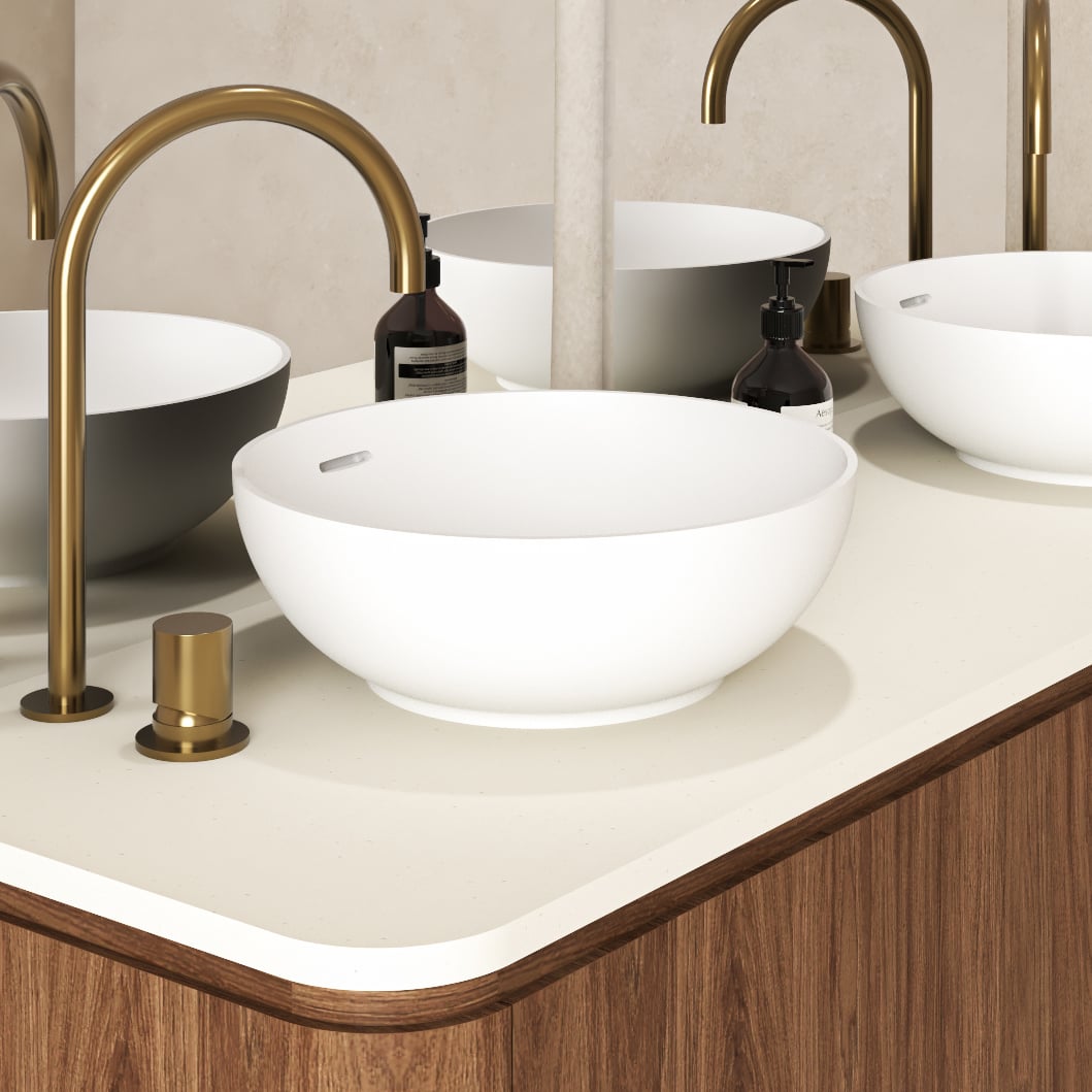 Neve 380mm Round Above Counter Basin with Overflow
