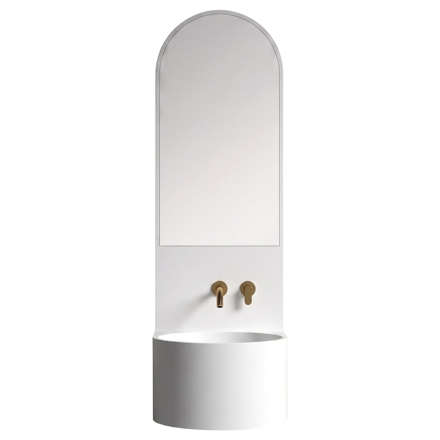 Marrakech 450mm Wall Hung Basin with Integrated Splashback & Mirror