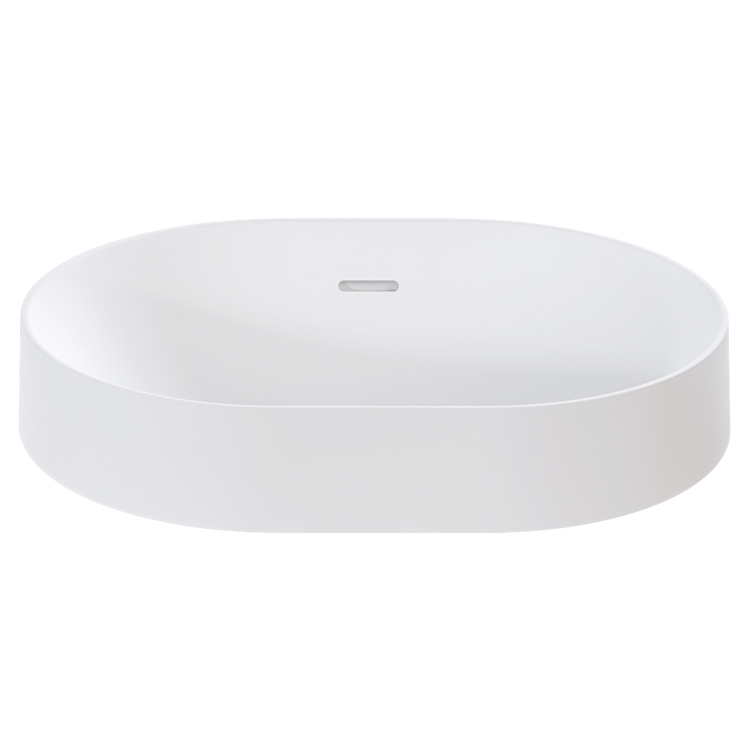 Mono 475mm Oval Semi-Inset Basin with Overflow