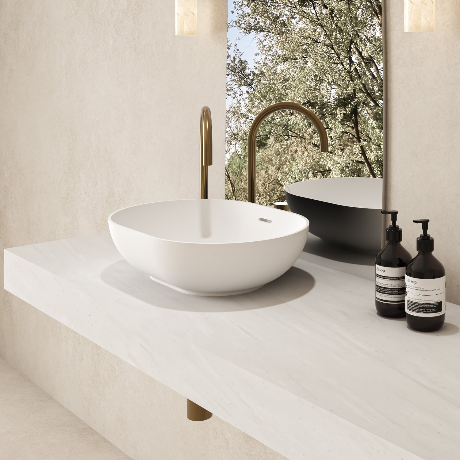 Neve 500mm Oval Above Counter Basin with Overflow