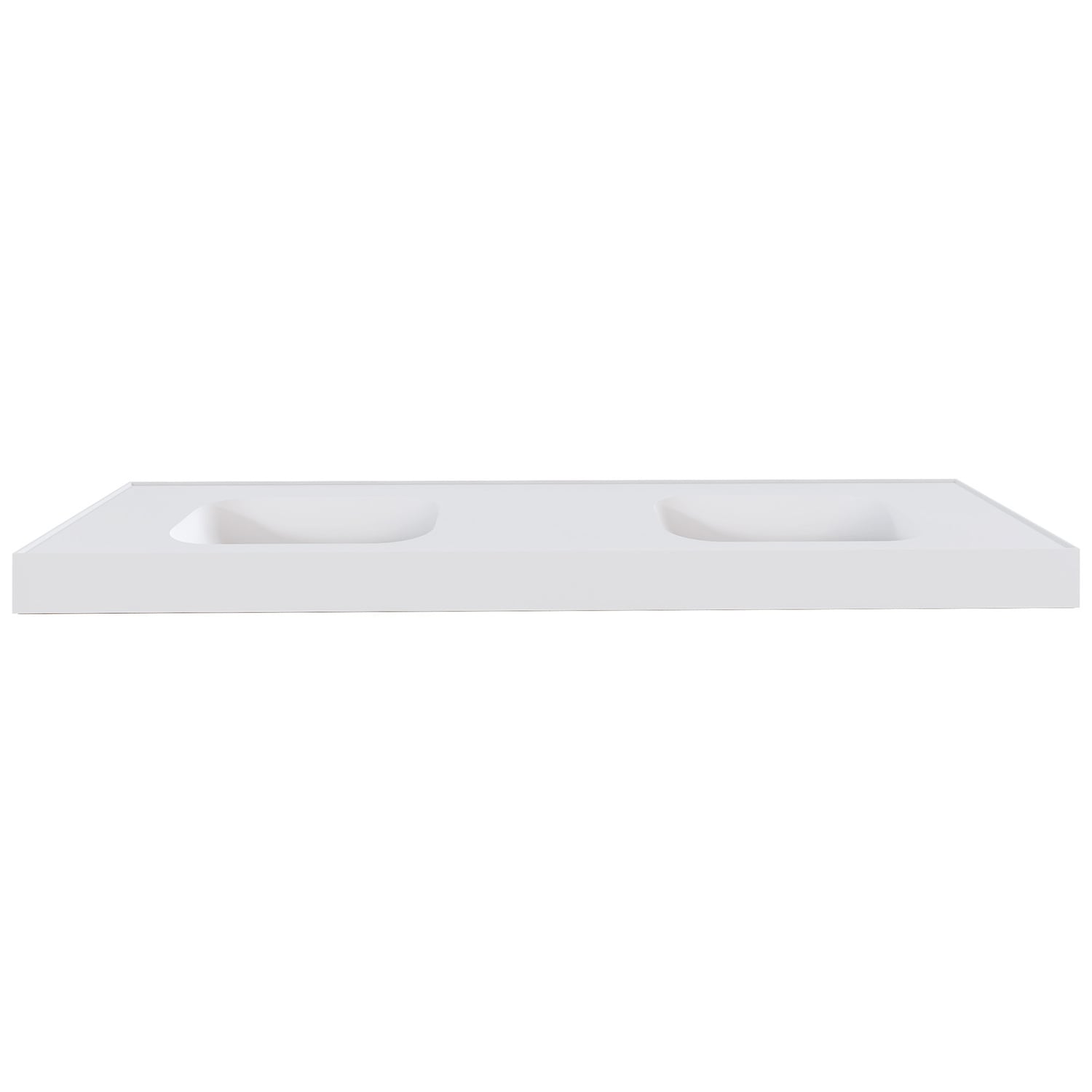 Mia 1800mm Matte White Wall Hung Double Basin with Overflow
