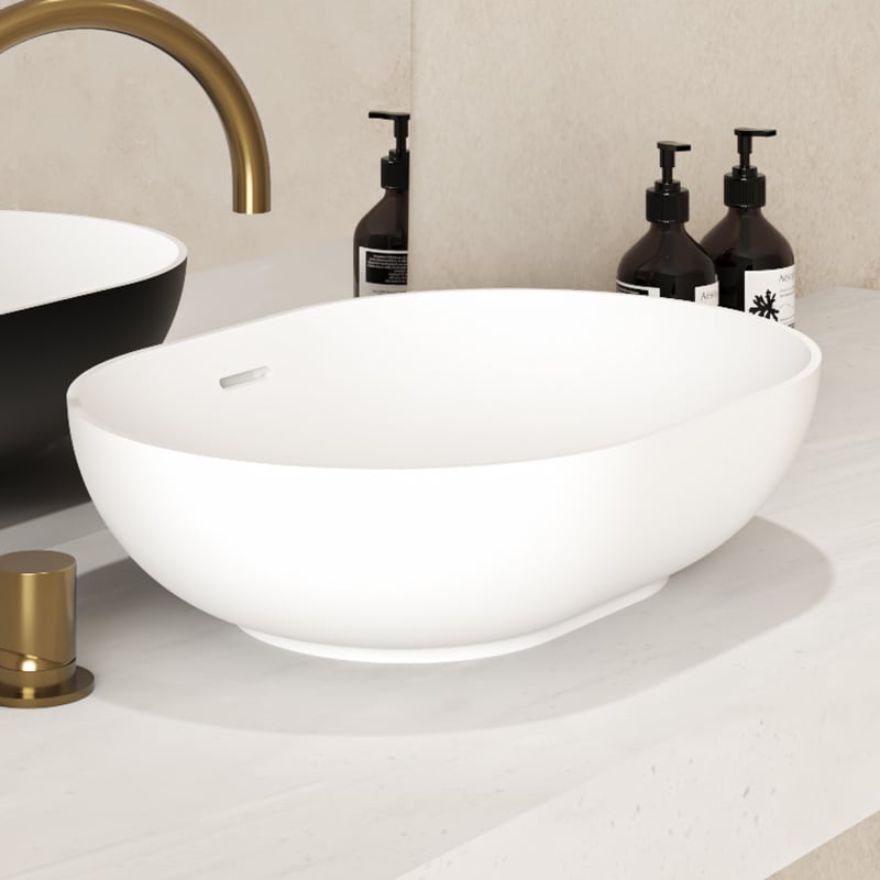 Neve 500mm Oval Above Counter Basin with Overflow