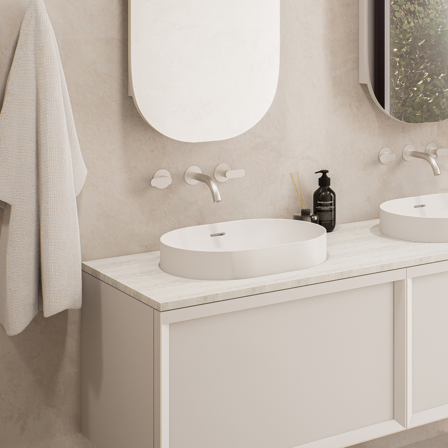 Mono 475mm Oval Semi-Inset Basin with Overflow