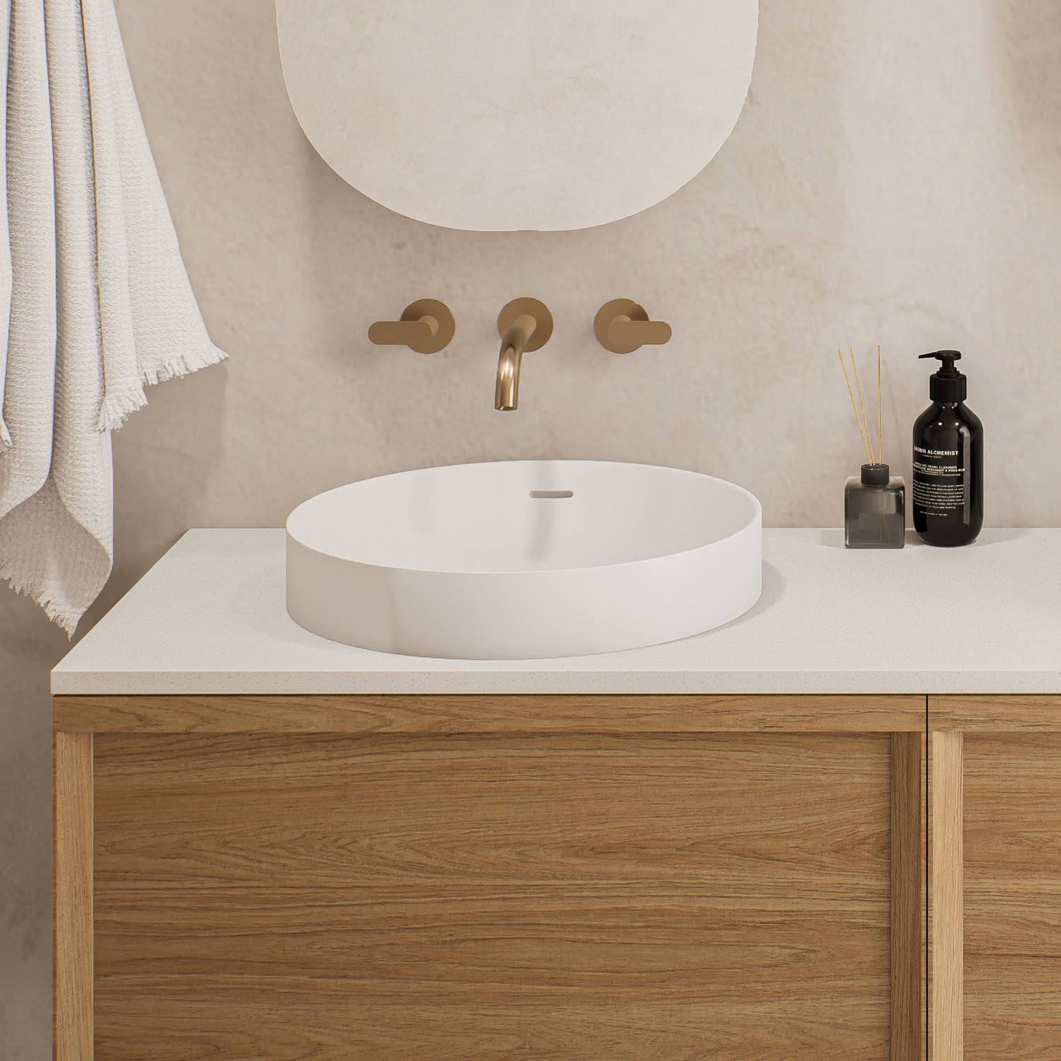 Mono 440mm Round Semi-Inset Basin with Overflow