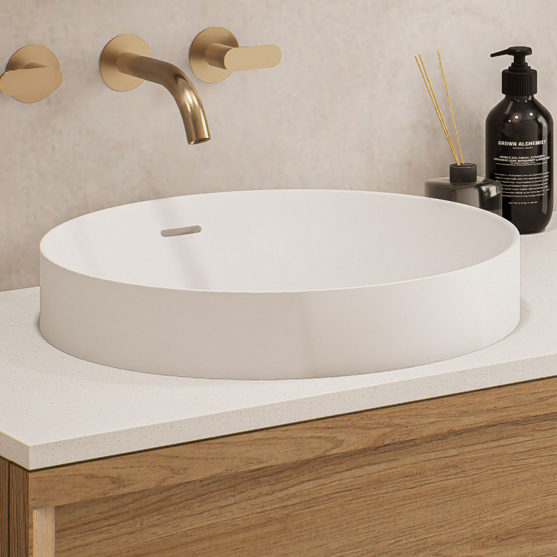 Mono 440mm Round Semi-Inset Basin with Overflow