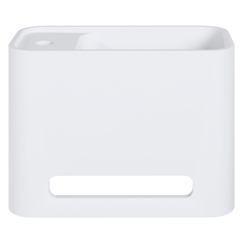 Mod 420mm Matte White Wall Hung Basin with Overflow & Hand Towel Rail