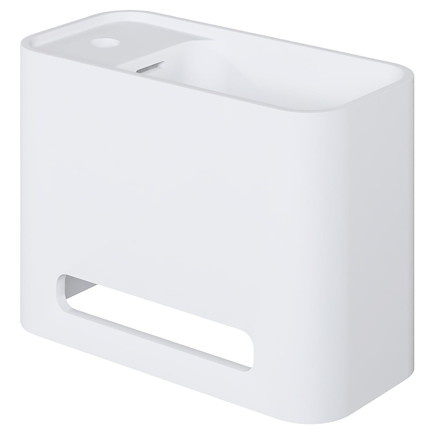 Mod 420mm Matte White Wall Hung Basin with Overflow & Hand Towel Rail
