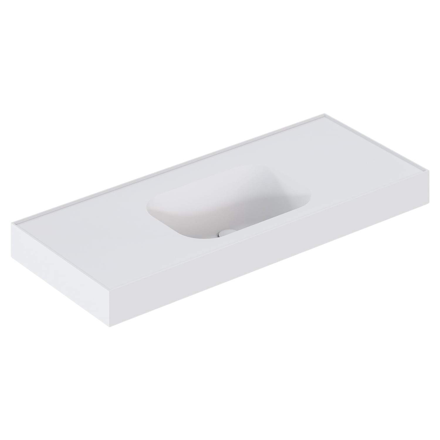 Mia 1200mm Matte White Wall Hung Basin with Overflow