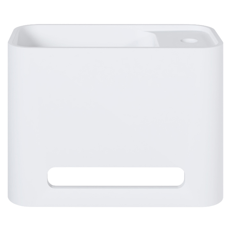 Mod 420mm Matte White Wall Hung Basin with Overflow & Hand Towel Rail