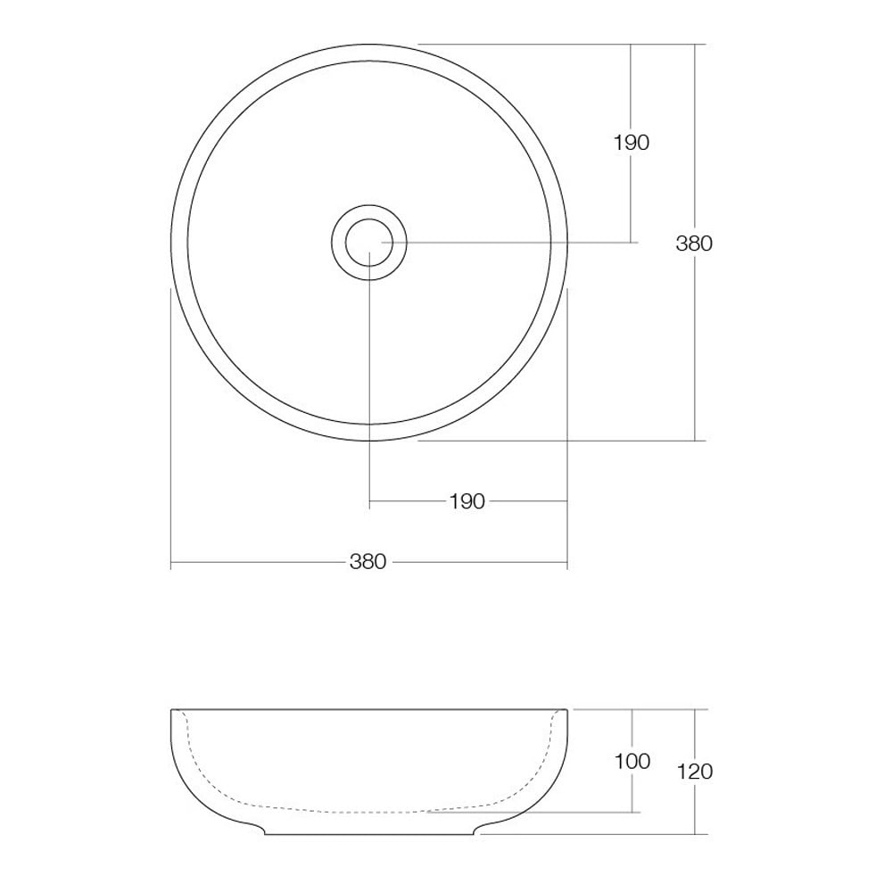 Benna 380mm Round Above Counter Basin