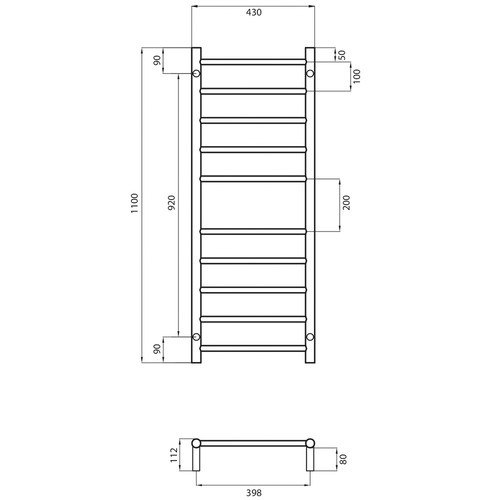 110cm Round Towel Rail