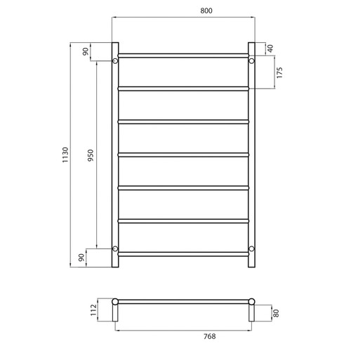 Mirror Polished 80cm Round Towel Rail