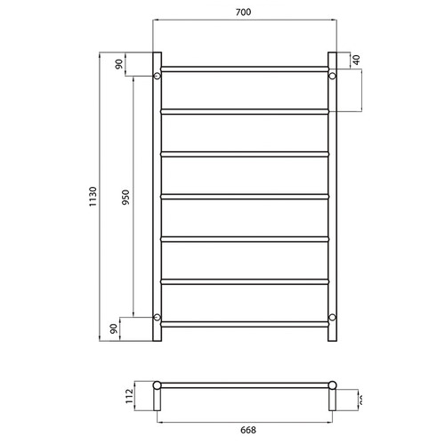 7 Bars Round Towel Rail