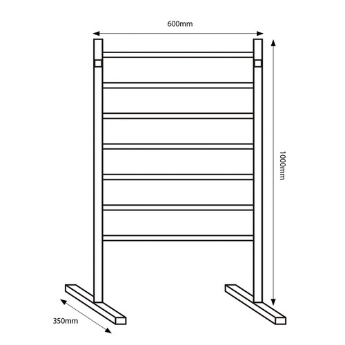 7 Bars Freestanding Heated Towel Rail