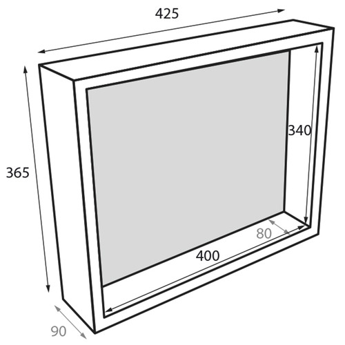 Thermaniche Rectangle 425 x 365mm Shower Niche Temple & ster