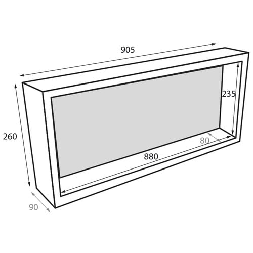 Thermaniche Rectangle 905 x 260mm Shower Niche