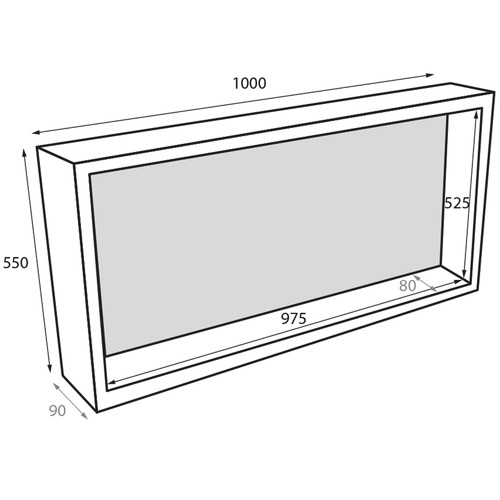 Radiant Thermaniche Rectangle 1000 x 90mm Shower Niche Temple & ster